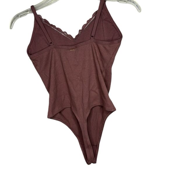 Victoria Secret Pink Lace/Ribbed Bodysuit. Size Medium. - Picture 3 of 8